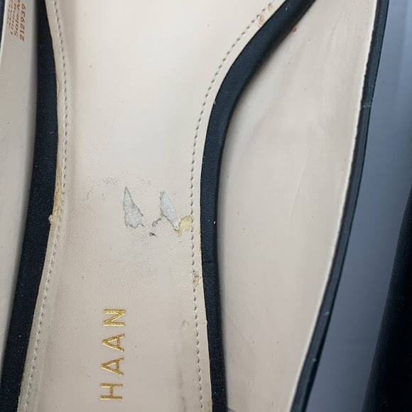 Cole Haan Elsie Bow skimmer flat pointed toe shoe ballet black leather flat 6.5 - Picture 7 of 8